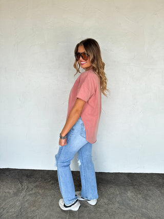 PREORDER- NEW COLORS- JOEY WASHED COTTON BOYFRIEND TEE