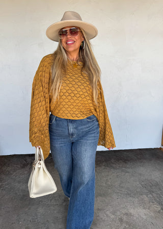 PREORDER- FALL COLORS FREE SPIRIT BELL SLEEVE TOP