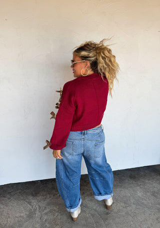 PREORDER- SLOANE BOW KNIT CARDIGAN