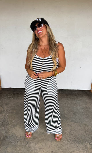 PREORDER- RICKI STRIPE TERRY ROMPER