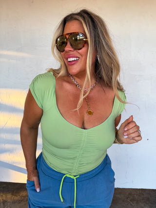 PREORDER- OUT AND ABOUT CAP SLEEVE TOP