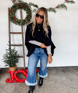 PREORDER- CHRISTMAS MEG PULLOVER PONCHO