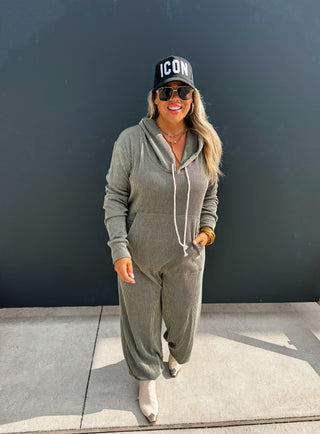 RIBBED HAYDEN HOODIE JUMPSUIT