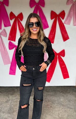 PREORDER- LONG SLEEVE ROSALIE LACE TOP