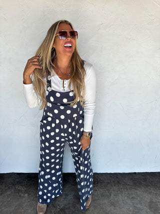 PREORDER- POLKA DOT KARLI BOHO OVERALLS