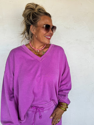 PREORDER- FADED FEELS VNECK PULLOVER