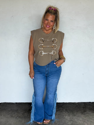 PREORDER- ON THE FRINGE FLARE JEANS