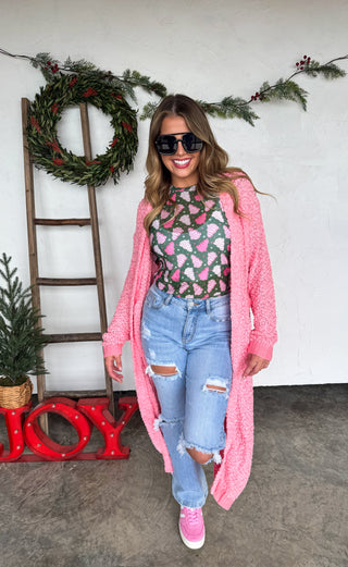 PREORDER- POPPY KNIT POPCORN CARDIGAN