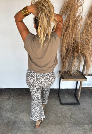 PREORDER- URBAN NON DISTRESSED CHEETAH JEAN