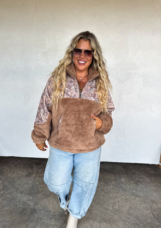 PREORDER- CAMO SHERPA PULLOVER