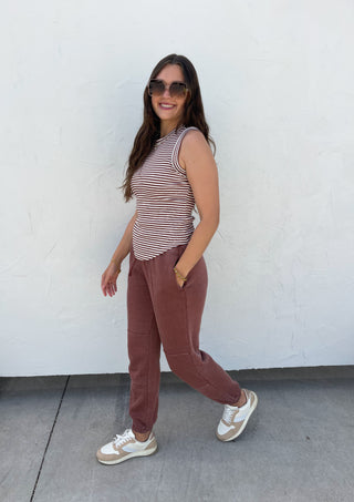 BIANCA BASIC STRIPE RIBBED TANK