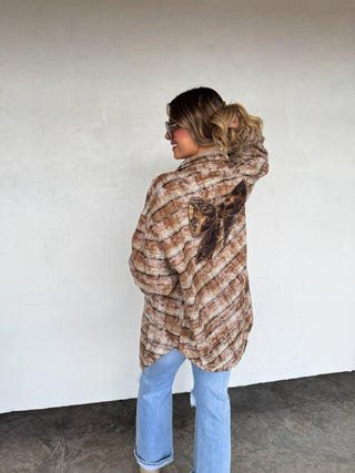 PREORDER- JUNIPER BLEACHED PLAID TOP