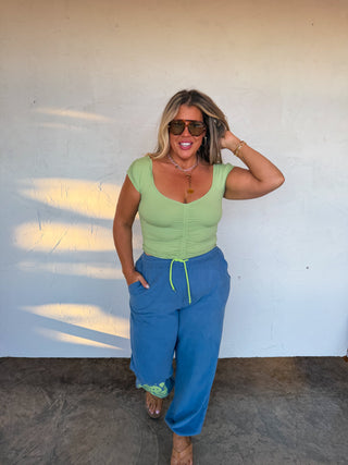 PREORDER- OUT AND ABOUT CAP SLEEVE TOP