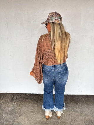 PREORDER- FALL COLORS FREE SPIRIT BELL SLEEVE TOP