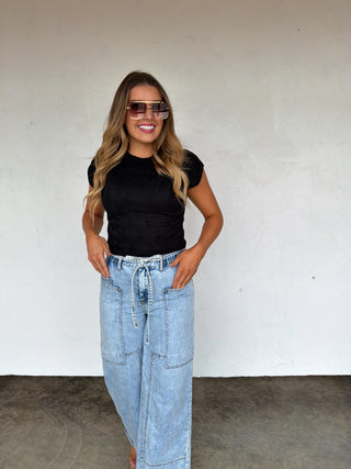 PREORDER- HARLEY CAP SLEEVE BASIC TOP