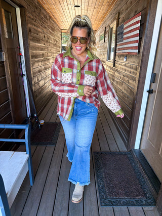 PREORDER- SCARLETT PLAID SHACKET