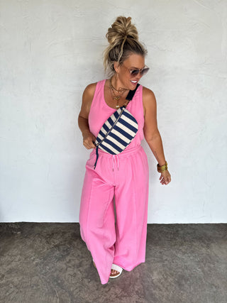 PREORDER- STRIPE TERRY BUM BAG