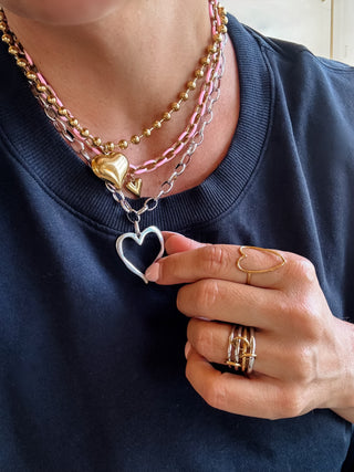 PREORDER- HEART BALL CHAIN NECKLACE