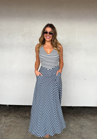 PREORDER- SPRING LUCIANA STRIPE DRESS