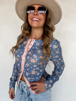 PREORDER - KORI SNAP BUTTON WAFFLE TOP