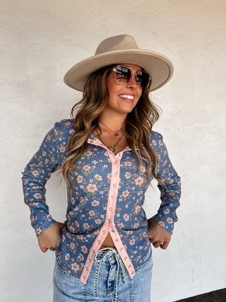 PREORDER - KORI SNAP BUTTON WAFFLE TOP