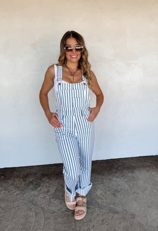 PREORDER- DAHLIA STRIPE OVERALLS