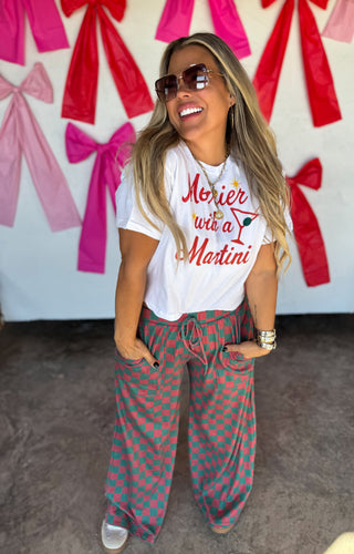 PREORDER- CHRISTMAS HADDIE WIDE LEG PANTS