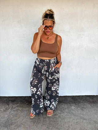 PREORDER- HADDIE FLORAL WIDE LEG PANTS