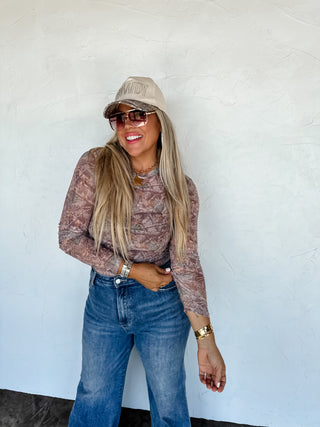 PREORDER- CAMO MESH TOP