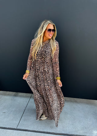 PREORDER- CARMEN SHEER CHEETAH DRESS