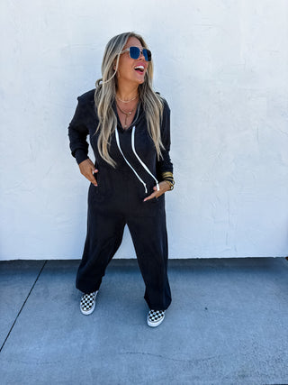 RIBBED HAYDEN HOODIE JUMPSUIT