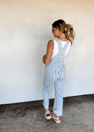 PREORDER- DAHLIA STRIPE OVERALLS