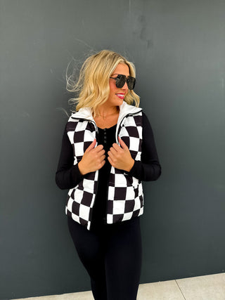 PREORDER- CHECKER & WESTERN PUFFER VEST