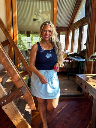 HIBISCUS RIBBED TANK