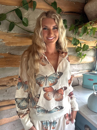 PREORDER- CAMO & BUTTERFLIES EASY DOES IT PULLOVER