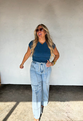 PREORDER- SPRING HARLEY CAP SLEEVE BASIC TOP