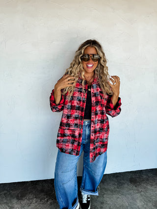 PREORDER- JUNIPER BLEACHED PLAID TOP