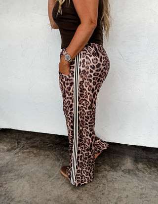 PREORDER- HADDIE SILKY CHEETAH WIDE LEG PANTS