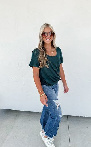 RILEY BOYFRIEND PATCH POCKET TEE