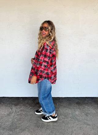 PREORDER- JUNIPER BLEACHED PLAID TOP