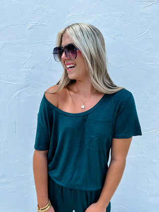 RILEY BOYFRIEND PATCH POCKET TEE