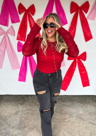 PREORDER- LONG SLEEVE ROSALIE LACE TOP