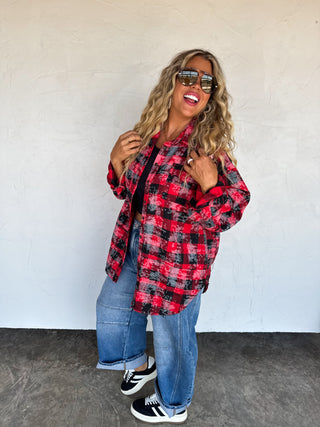PREORDER- JUNIPER BLEACHED PLAID TOP