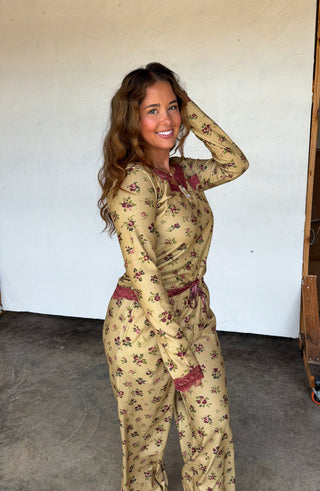 PREORDER- FLORAL & LACE WAFFLE PJS