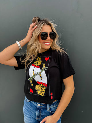 PREORDER- CHEETAH QUEEN OF HEARTS GRAPHIC TEE