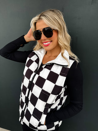 PREORDER- CHECKER & WESTERN PUFFER VEST