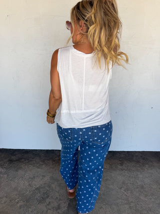 PREORDER- DARLING DOT BARREL JEANS