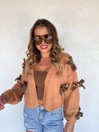 PREORDER- SLOANE BOW KNIT CARDIGAN