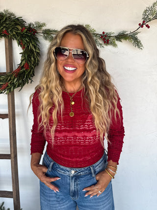 PREORDER- LONG SLEEVE ROSALIE LACE TOP