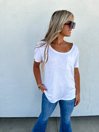 RILEY BOYFRIEND PATCH POCKET TEE